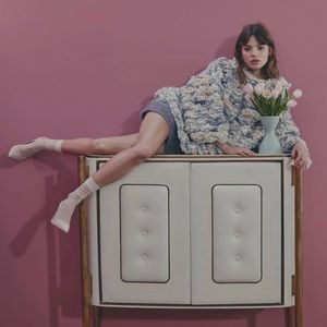 NEW For Love & Lemons Mademoiselle Chunky Knit Cardigan Shell XS